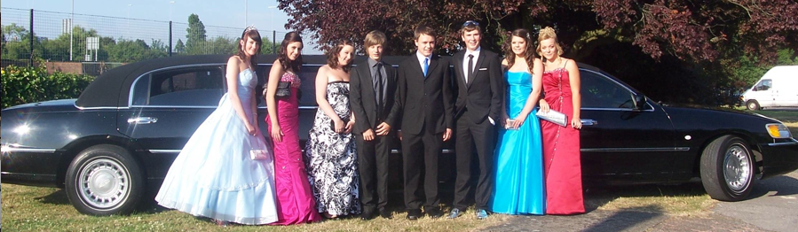 Teens in front of a Limousine